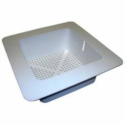 Allpoints 32-1392 8 1/2" x 8 1/2" Flanged Plastic Floor Drain Strainer with 3/16" Holes