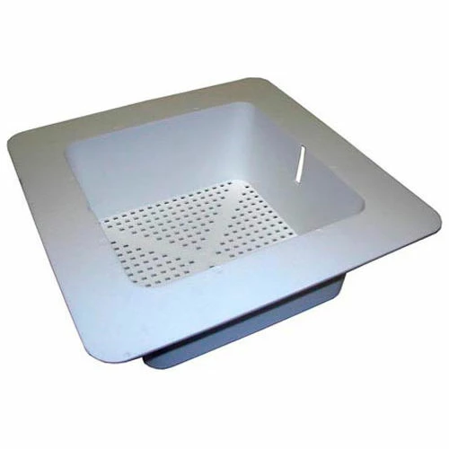 Allpoints 32-1392 8 1/2" x 8 1/2" Flanged Plastic Floor Drain Strainer with 3/16" Holes 1 Allpoints 32-1392 8 1/2" x 8 1/2" Flanged Plastic Floor Drain Strainer with 3/16" Holes