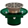 Josam 30002-6A-Z 2" No-Hub Floor Drain Body w/6" Round Nikaloy Strainer
