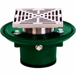 Josam 30002-6S-Z 2" No-Hub Floor Drain w/6" Square Nikaloy Strainer