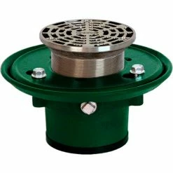 Josam 30003-5A-Z 3" No-Hub Floor Drain Body w/5" Round Nikaloy Strainer