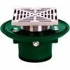 Josam 30004-5S-Z 4" No-Hub Floor Drain w/5" Square Nikaloy Strainer