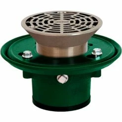 Josam 30004-6A-Z 4" No-Hub Floor Drain Body w/6" Round Nikaloy Strainer