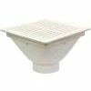 Josam FS-944 PVC Floor Sink w/Full Grate, Dome Strainer & 4" Solvent Weld Outlet for SCH 40 PVC Pipe