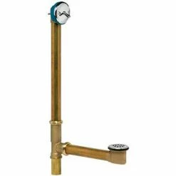 Dearborn Brass 203-3 Brass Whirlpool Bath Waste Full Kit 17 Ga. Uni-Lift Stopper Chrome Finish Trim