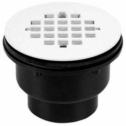 Oatey 42047 2" 2-part PVC Solvent Weld Shower Drain w/ Ultrashine Polished Brass Strainer - Pkg Qty 12