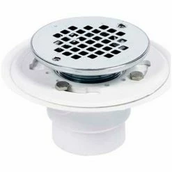Oatey 42219 2" Or 3" PVC Drain With Round SS Screw-Tite Strainer and Chrome Plated Brass Barrel - Pkg Qty 12