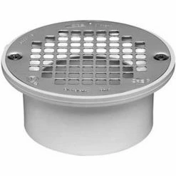Oatey 43600 3" Or 4" ABS General Purpose Drain with 5" Nickel Alloy Grate - Pkg Qty 12
