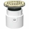 Oatey 72037 3" or 4" PVC Adjustable General Purpose Drain with 5" Brass Grate & Round Ring