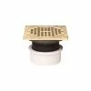 Oatey 72079 4" PVC Hub Base Adjustable General Purpose Drain with 5" Nickel Grate & Square Ring