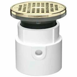 Oatey 72097 3" or 4" PVC Adjustable General Purpose Drain with 5" Chrome Grate & Round Ring