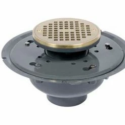 Oatey 72136 6" PVC Adjustable Commercial Drain with 6" Brass Grate & Round Ring