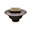 Oatey 72146 6" PVC Adjustable Commercial Drain with 6" Brass Grate & Square Ring