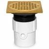 Oatey 72147 3" or 4" PVC Adjustable General Purpose Drain with 6" Brass Grate & Square Ring