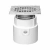 Oatey 72298 4" PVC Adjustable General Purpose Pipe Fit Drain with 6" Cast Nickel Grate & Square Top