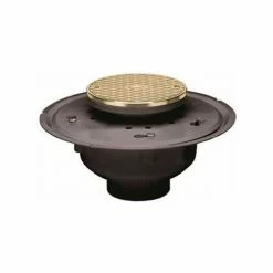 Oatey 84136 6" ABS Adjustable Commercial Cleanout with 6" Brass Cover & Round Ring